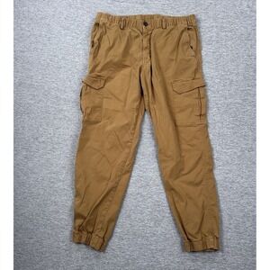 Bear Bottom Jogger Pants Mens Size XL Brown Elastic Waist Cargo Tapered Stretch